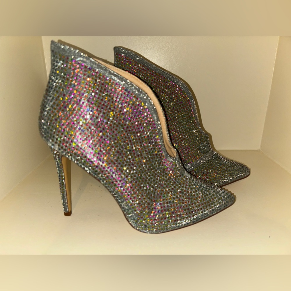 Jubilee size 11 Slip-on booties with multicolored rhinestone sparkle beads